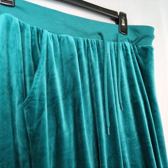 Ashley Blue 2pc Green Velour Tracksuit Women's Plus 1X/2X Sweatshirt Sweatpants - Picture 10 of 10